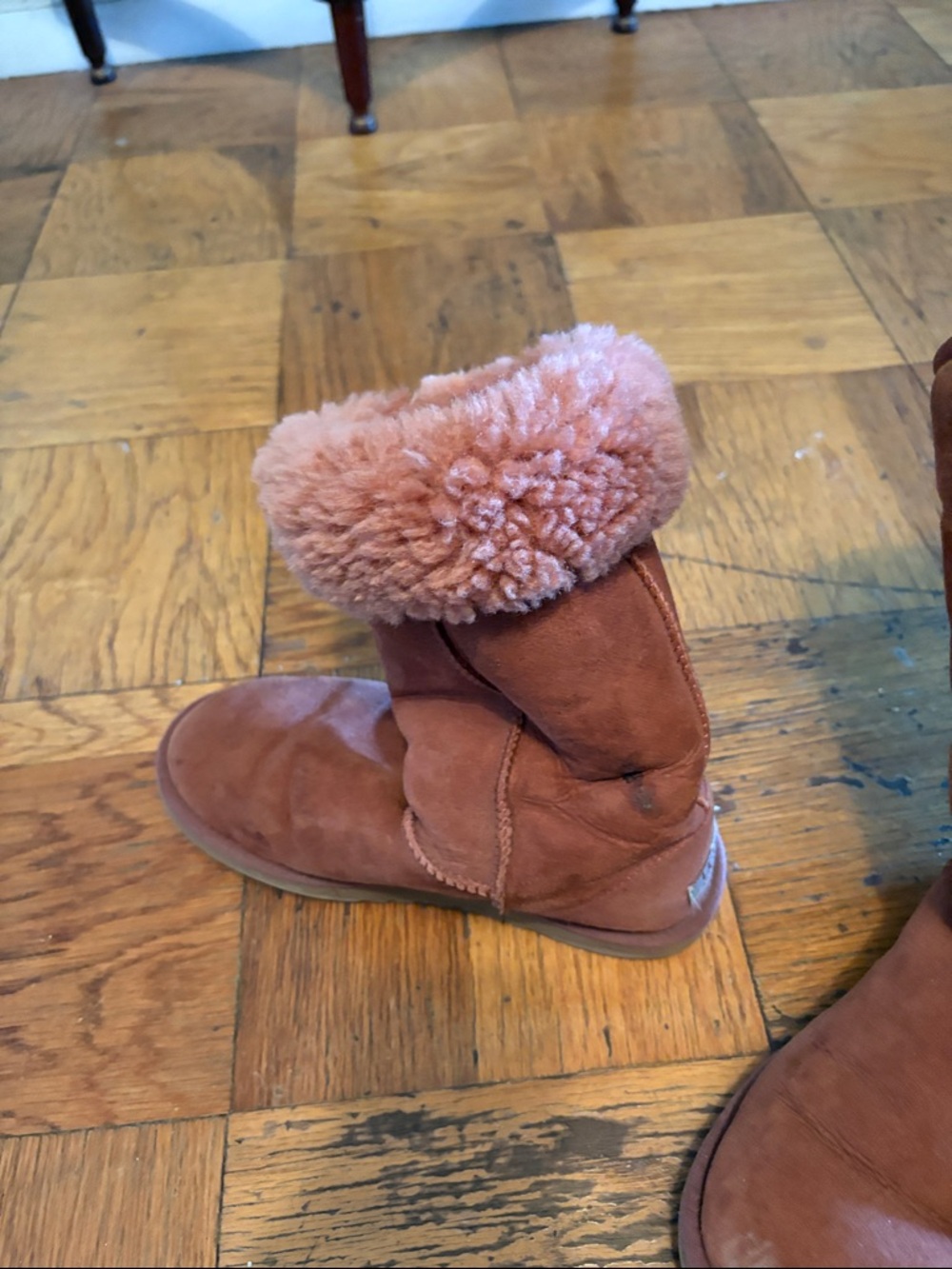 UGG Kids Classic Short Boot in Rose Brown with Plush Cuff